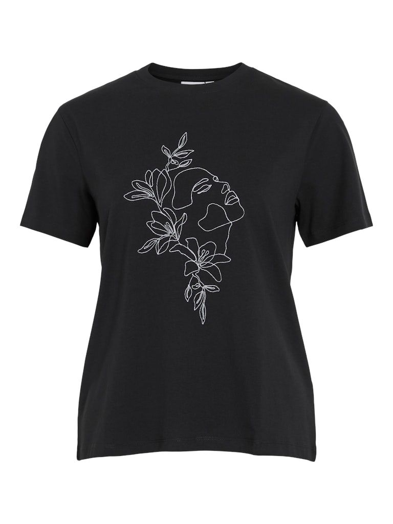 VINORA S/S T-SHIRT - NOOS Black Beauty/EMB AVA