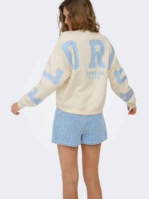 ONLSWEAT L/S BACK/SLEEVE PRINT SWT NOOS Birch/CASHEMERE BLUE