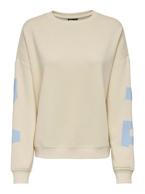 ONLSWEAT L/S BACK/SLEEVE PRINT SWT NOOS Birch/CASHEMERE BLUE