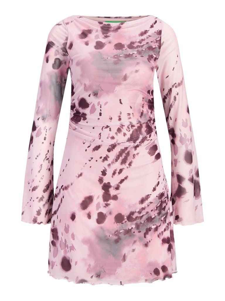 JXMINNA MESH LS DRESS WVN Pink Nectar/ABSTRACT