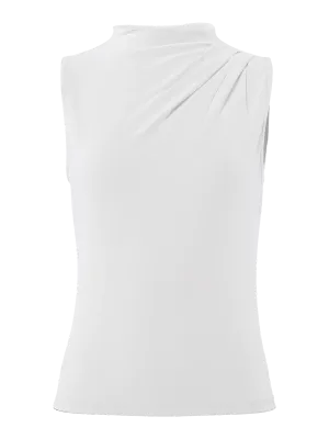 PCMADISON SL DRAPED TOP JRS NOOS BC Cloud Dancer