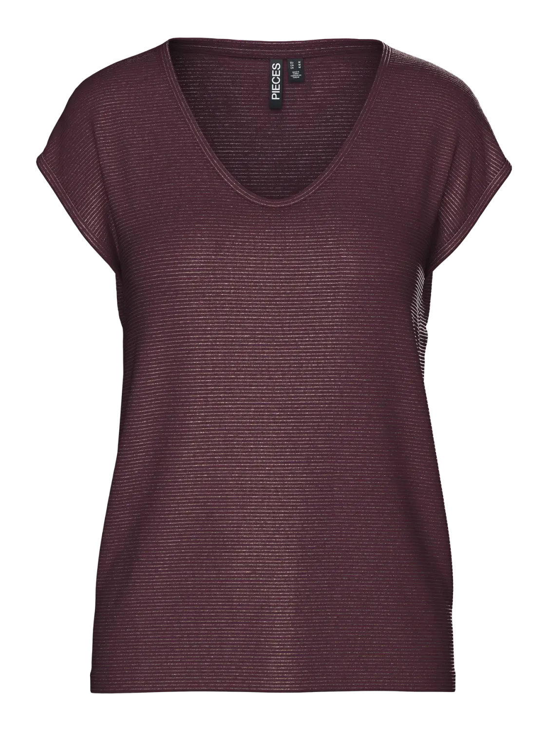 PCBILLO TEE LUREX STRIPES JRS NOOS BC Tawny Port/LUREX GOL