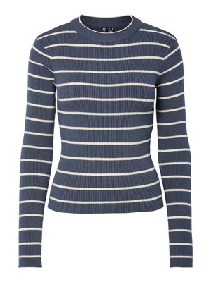 PCMIRA NEW LS O-NECK KNIT NOOS BC Ombre Blue/BIRCH NAR