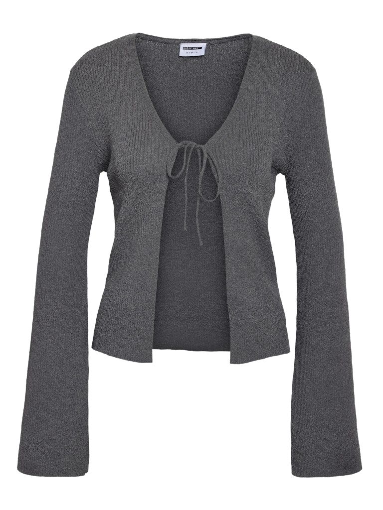 NMAYLIN L/S TIE KNIT CARDIGAN DD Charcoal Gray