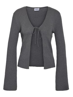 NMAYLIN L/S TIE KNIT CARDIGAN DD Charcoal Gray