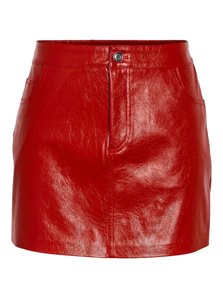 NMKANE NW VINYL SHORT SKIRT Racing Red