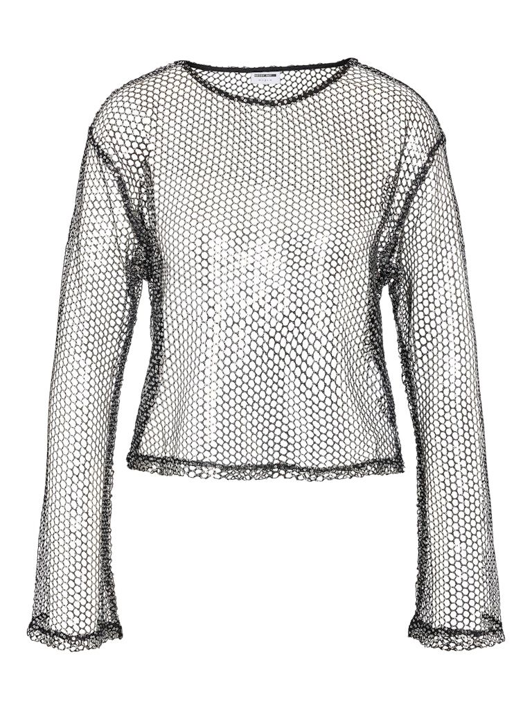 NMHALO L/S BELLSLEEVE TOP JRS Black/LUREX