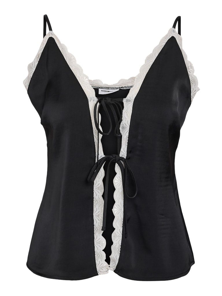 NMSASHA S/L TIE TOP WVN Black/CLOUD DANCER LACE