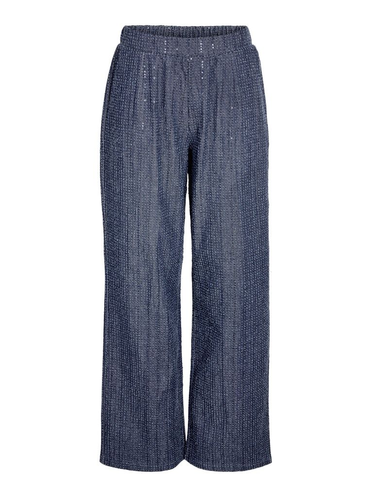 NMAMALIE SEQUIN PANTS Medium Blue Denim