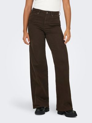 ONLMADISON BLUSH HW WIDE COLOR DNM NOOS Dark Brown Denim