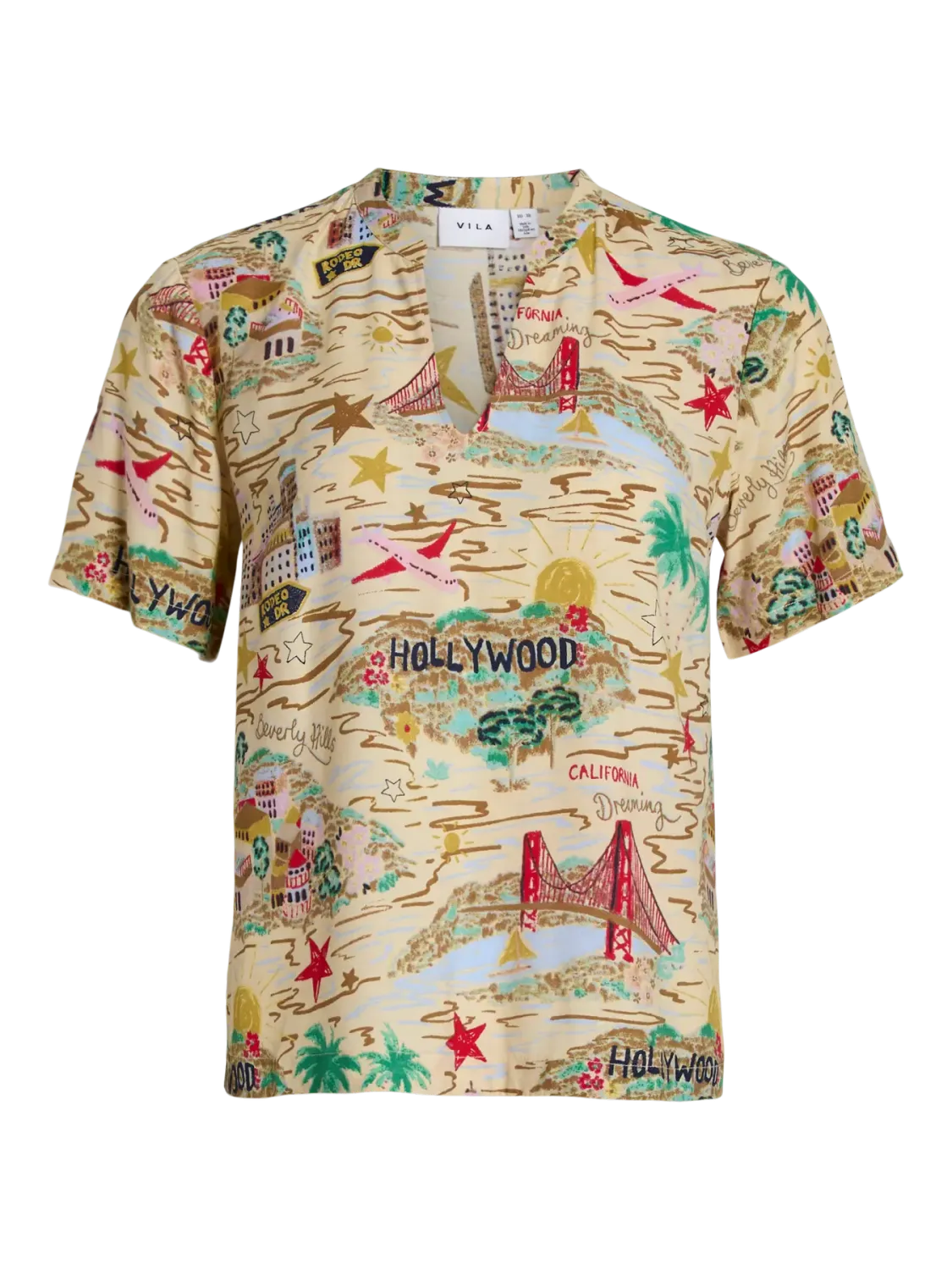 VIPRINA ESA V-NECK S/S TOP/C33 Bistre/PLAYFUL MULTI