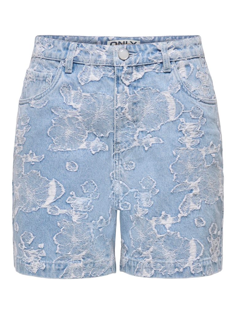ONLPHINE-AUDE JAQUARD DNM SHORTS QYT Light Blue Denim