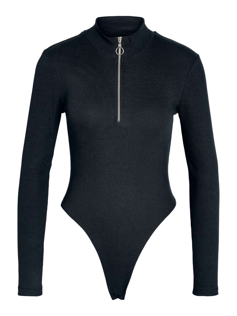 NMTONI L/S HIGH NECK BODY W ZIPPER JRS Black