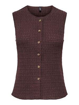 ONLILSE S/L STRUCTURE VEST JRS NOOS Deep Mahogany
