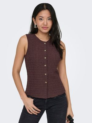 ONLILSE S/L STRUCTURE VEST JRS NOOS Deep Mahogany