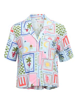 OBJEDIE S/S RE SHIRT 144 Winter Sky-Graphic aop