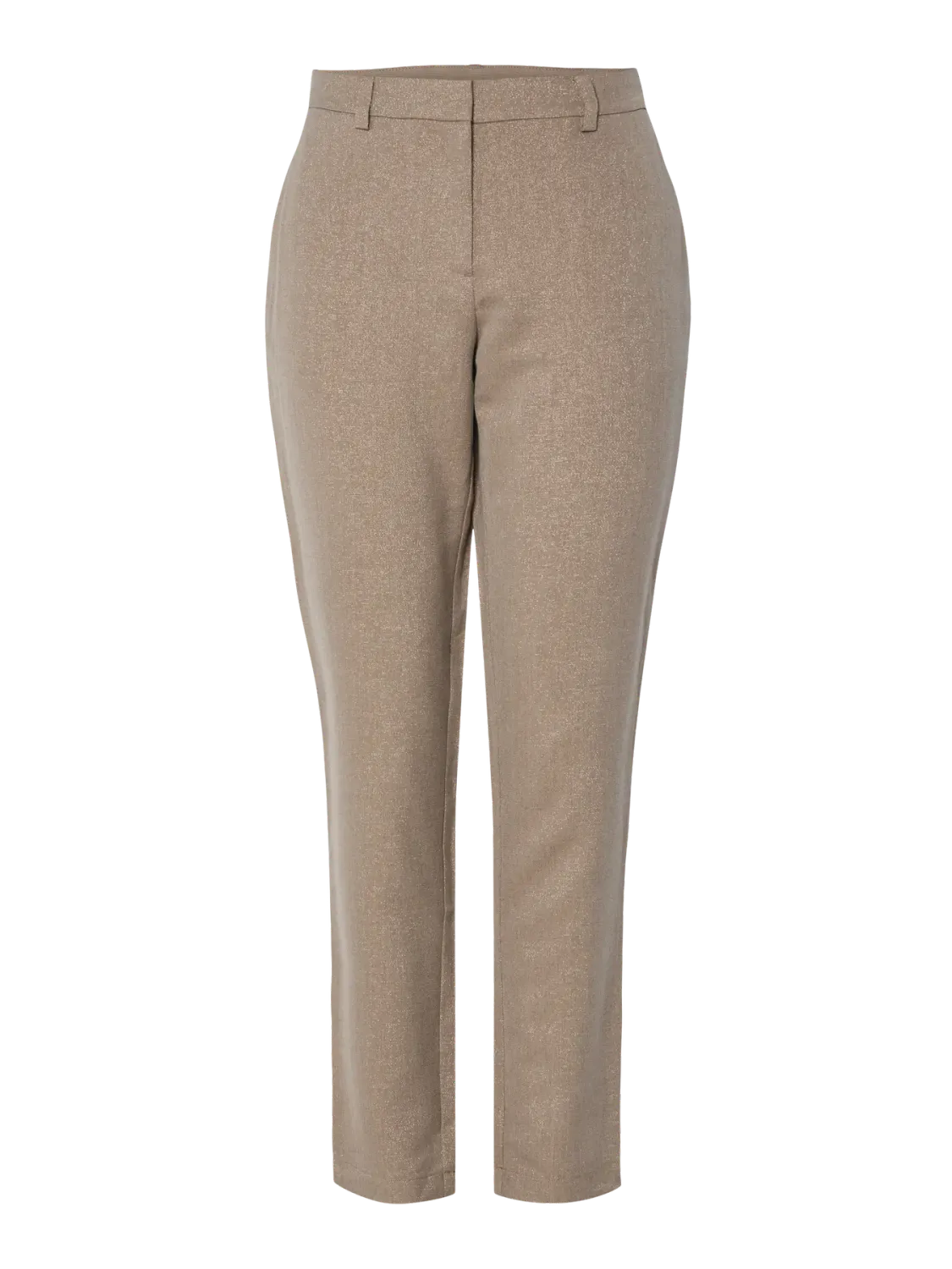 PCBOSELLA MW ANKLE GLITTER PANT NOOS BC Fossil/GOLD LUREX