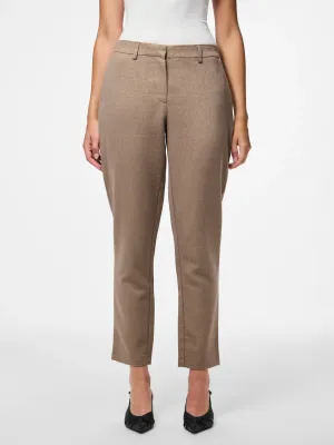 PCBOSELLA MW ANKLE GLITTER PANT NOOS BC Fossil/GOLD LUREX