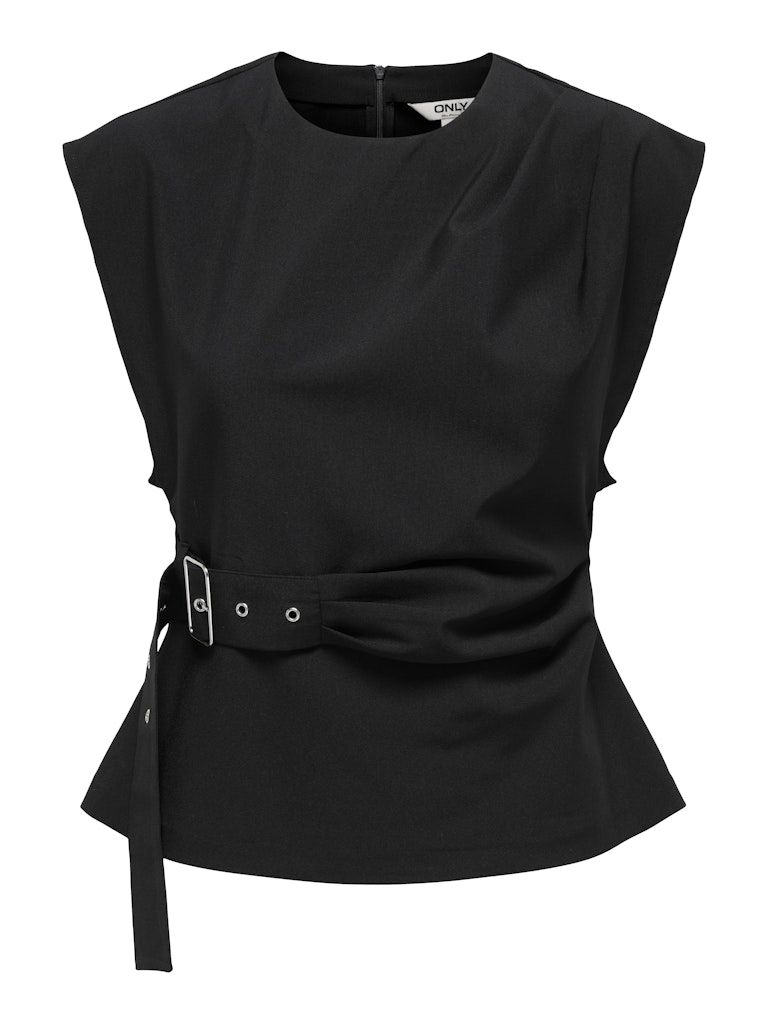 ONLTERRA S/L BELT TOP WVN SUD Black