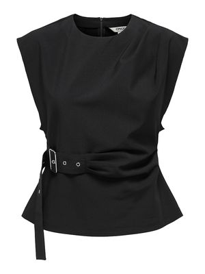 ONLTERRA S/L BELT TOP WVN SUD Black