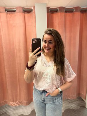 ONLJULES S/S LACE TOP WVN Pale Lilac/BRIGHT WH