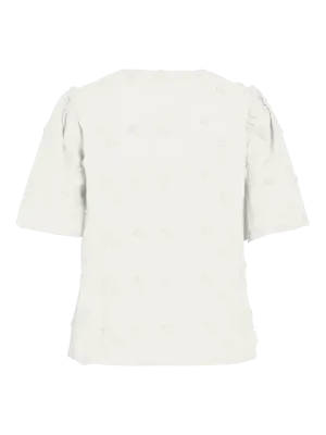 VISIMONE V-NECK 2/4 TOP/RC Snow White