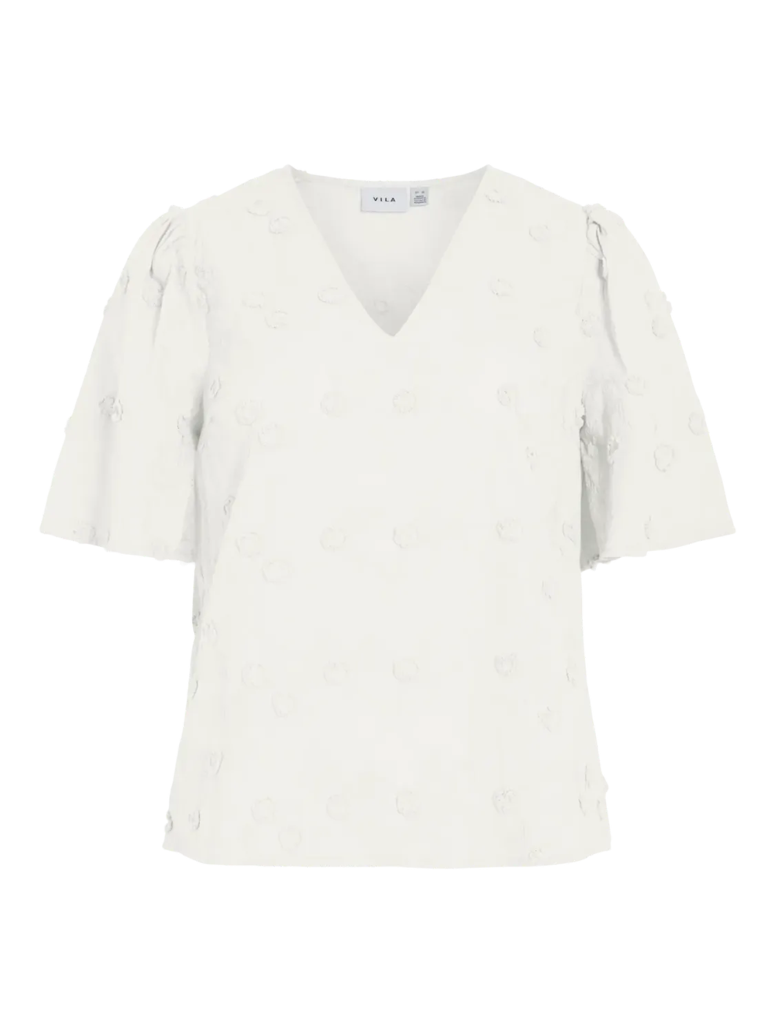 VISIMONE V-NECK 2/4 TOP/RC Snow White