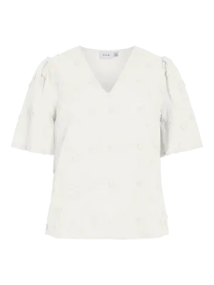 VISIMONE V-NECK 2/4 TOP/RC Snow White