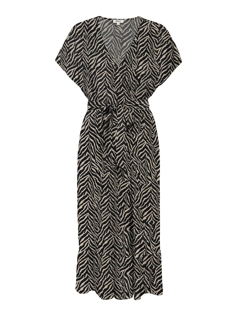 ONLZILLA ADELE SS LONG DRESS NOOS WVN  Black/KATTY ANIMAL