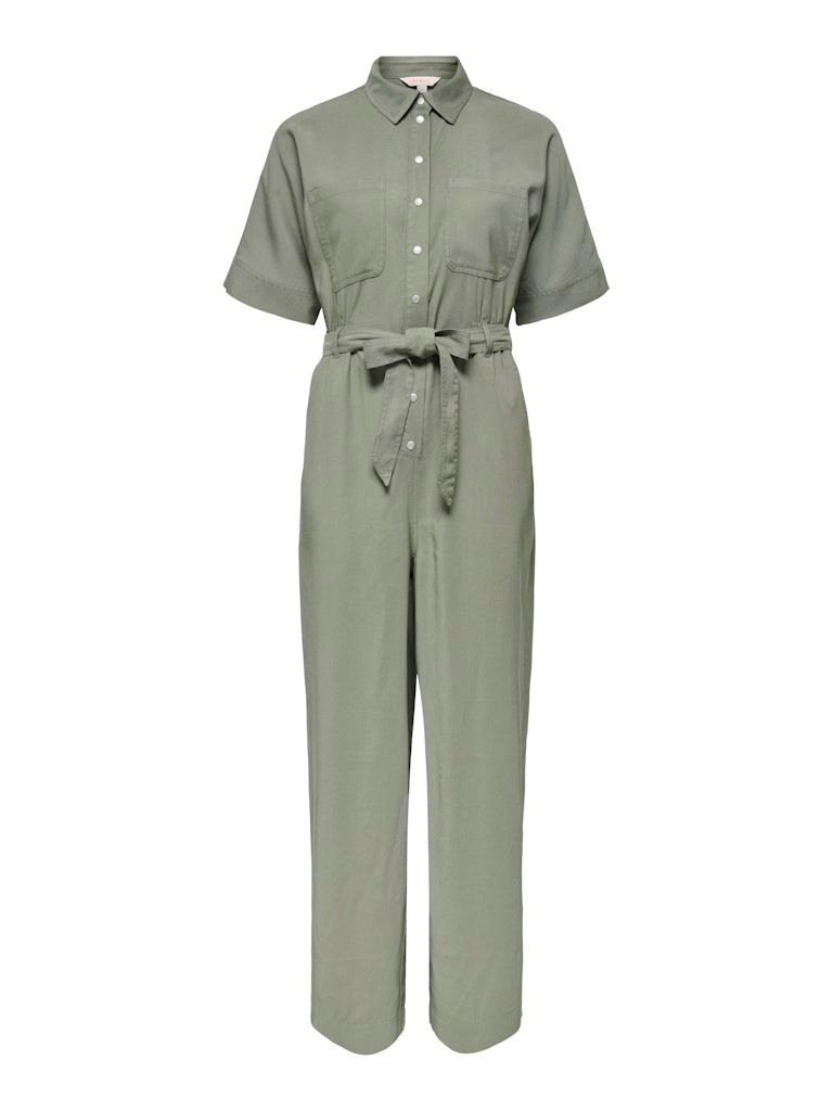 ONLARIS LIFE SS JUMPSUIT WVN CC Smokey Olive