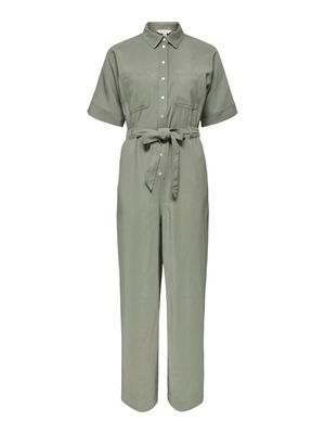 ONLARIS LIFE SS JUMPSUIT WVN CC Smokey Olive