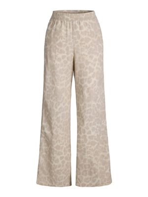 JXSKY BREEZY WIDE MW PANTS PNT LN Silver Cloud/Leopard