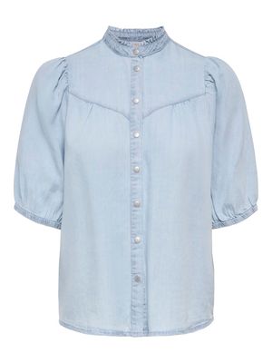 ONLCHARIS LIFE 2/4 FRILL SHIRT WVN CC Light Blue Denim