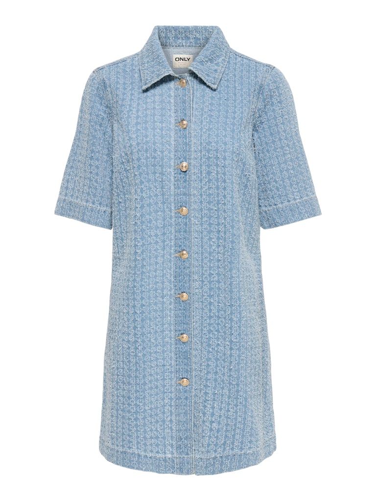 ONLBELLE BOUCLE S/S DNM DRESS BJ Light Blue Denim
