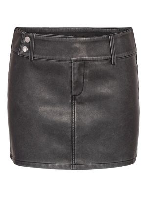 NMGEENA NW WASH PU SKIRT Black-WASH
