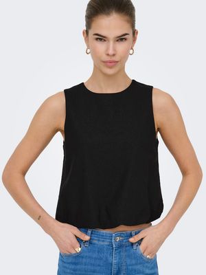 ONLGOA S/L BALLON LINEN BL TOP CC PNT Black