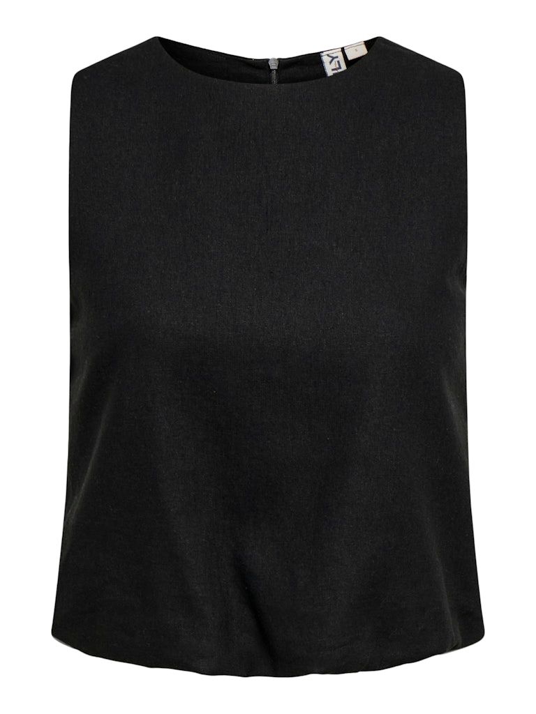 ONLGOA S/L BALLON LINEN BL TOP CC PNT Black
