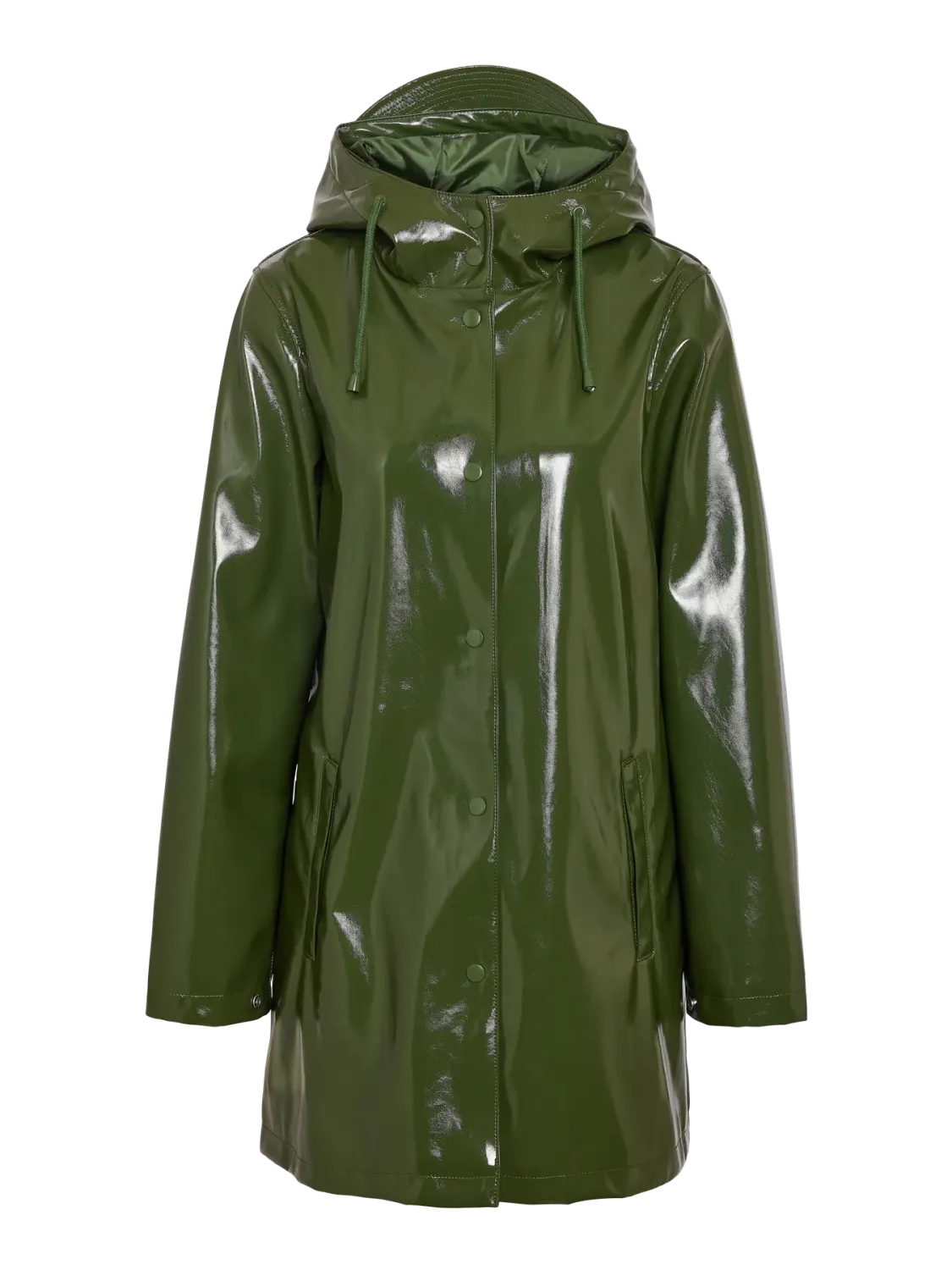NMSKY L/S A-LINE VINYL COAT Kombu Green