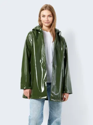 NMSKY L/S A-LINE VINYL COAT Kombu Green