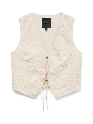 VMMILLIA SL EMBROIDERY WAISTCOAT Oatmeal-OATMEAL EMBROIDERY