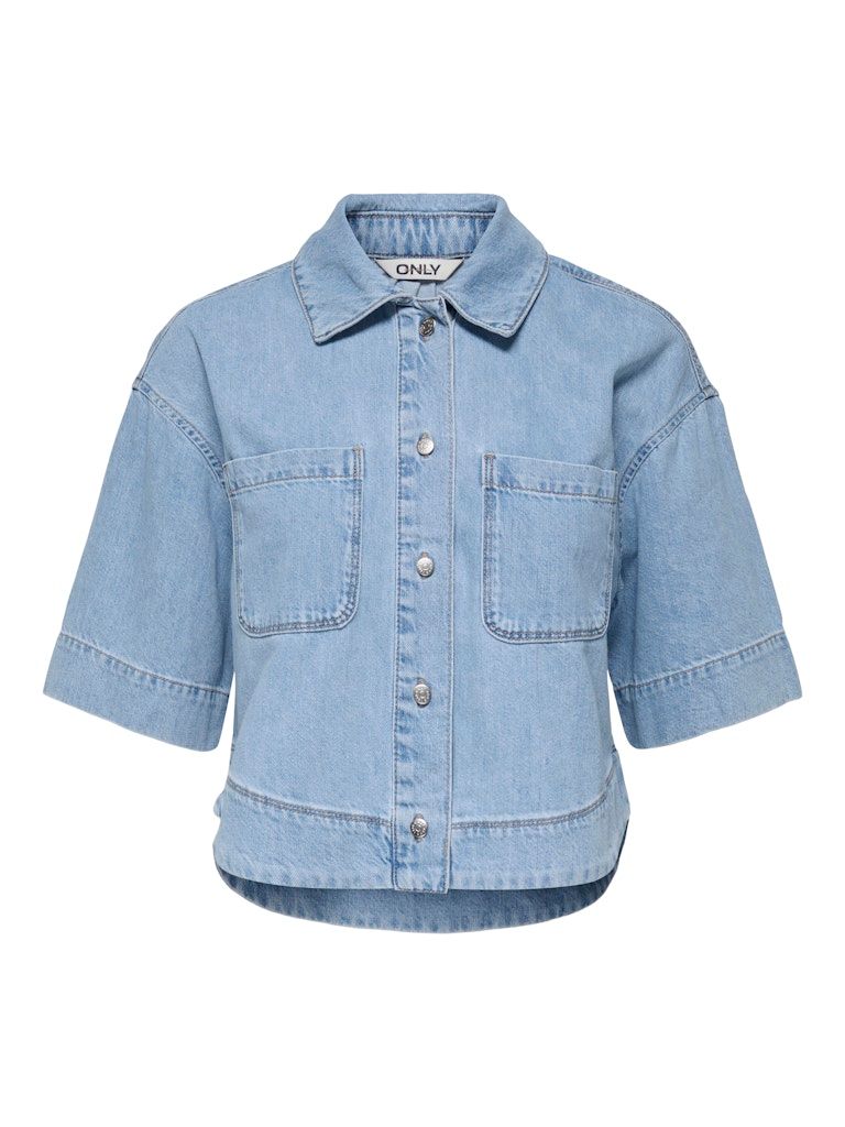 ONLCLEO LIFE SS CROP DNM SHIRT PIM NOOS Light Blue Denim