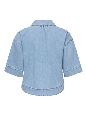 ONLCLEO LIFE SS CROP DNM SHIRT PIM NOOS Light Blue Denim