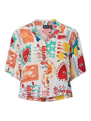 PCKLARISA SHIRT WVN BC Eggnog/HEART &amp; LOBST
