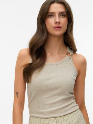 VMKIKI S/L O-NECK TOP JRS BTQ Birch/MELANGE