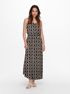 ONLNOVA LIFE VIS STRAP MAXI DRESS WVN Black/723 Rough noma