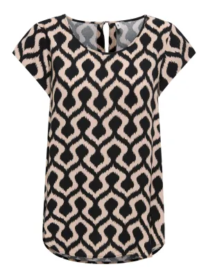 ONLNOVA LIFE VIS S/S TOP WVN Black/723 Rough noma