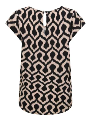 ONLNOVA LIFE VIS S/S TOP WVN Black/723 Rough noma