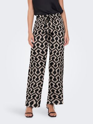 ONLNOVA LIFE VIS PALAZZO PANT WVN Black/723 Rough noma