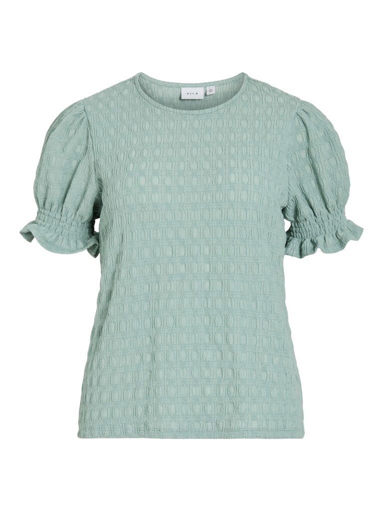 VIDRETE O-NECK S/S TOP Blue Surf