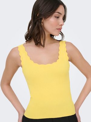 JDYNANNA S/L SCALLOP EDGE TOP KNT NOOS Pale Banana